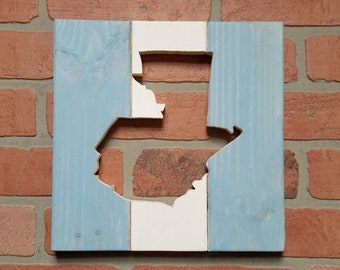 Guatemala Flag Country Shape cutout rustic reclaimed wood