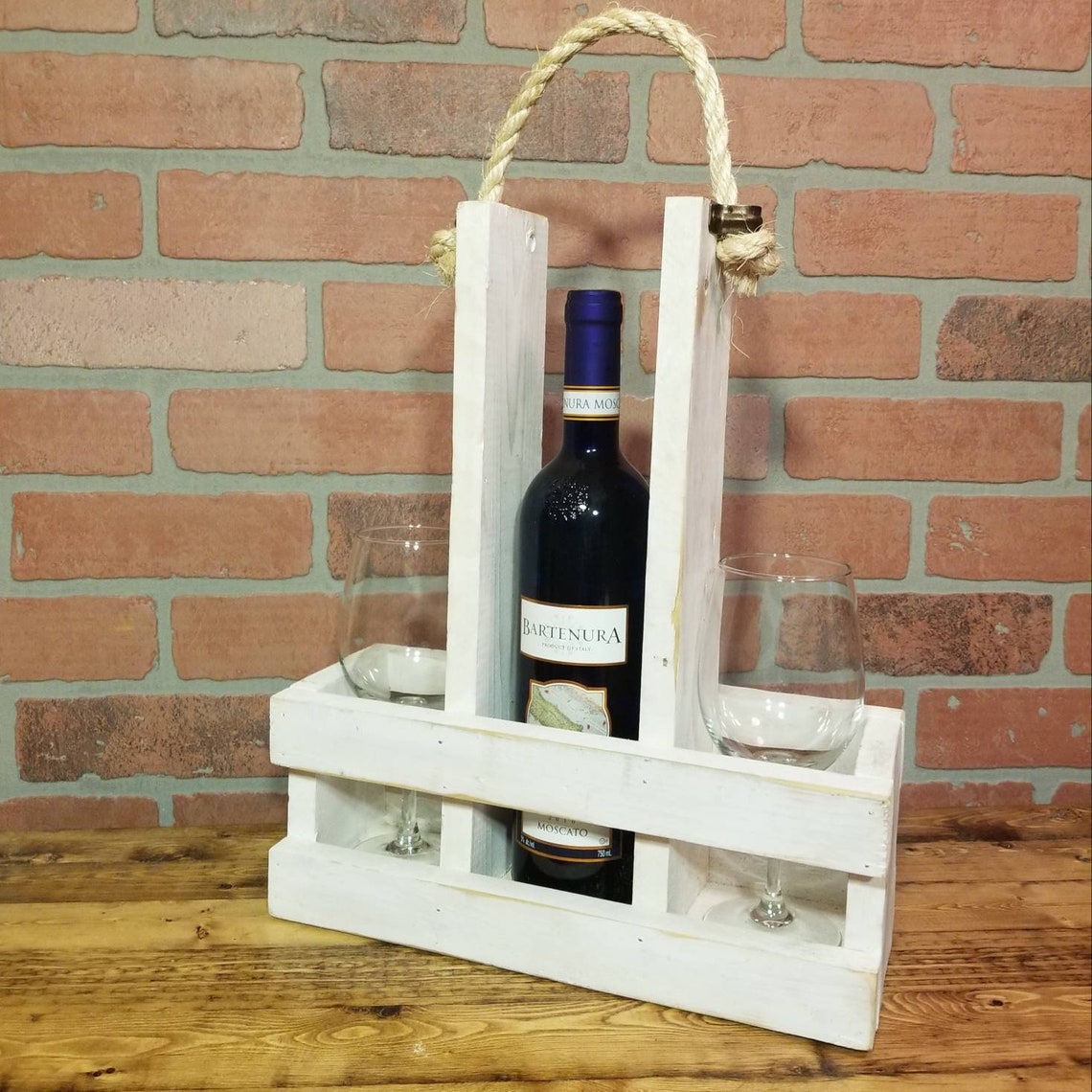 Rustic Wine Bottle Holder Wooden Wine Box Wine Rack Beer Etsy