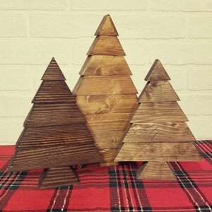 Neutral Rustic Christmas Tree Rustic Neutral Christmas Decor Reclaimed Wood Block Christmas Trees image 7