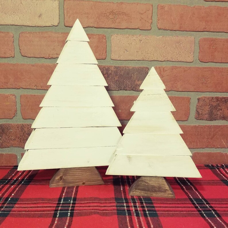 Neutral Rustic Christmas Tree Rustic Neutral Christmas Decor Reclaimed Wood Block Christmas Trees image 5