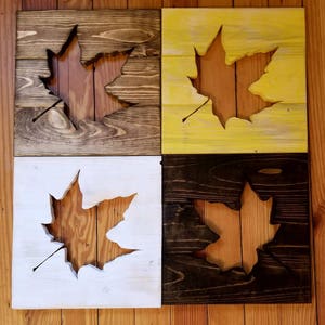 Fall Leaves Foliage Cutout Autumn Decor Reclaimed Wood Fall Home Decor Maple Leaf
