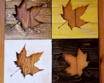 Altholz Ahornblatt Ausschnitt, Herbst-Wand-Dekor
