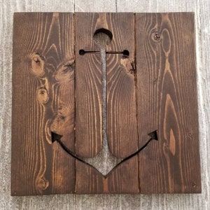 Rustic Chic Anchor Cutout Nautical Wall Decor Hand Crafted Reclaimed Wood