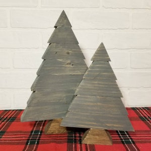 Neutral Rustic Christmas Tree Rustic Neutral Christmas Decor Reclaimed Wood Block Christmas Trees image 6