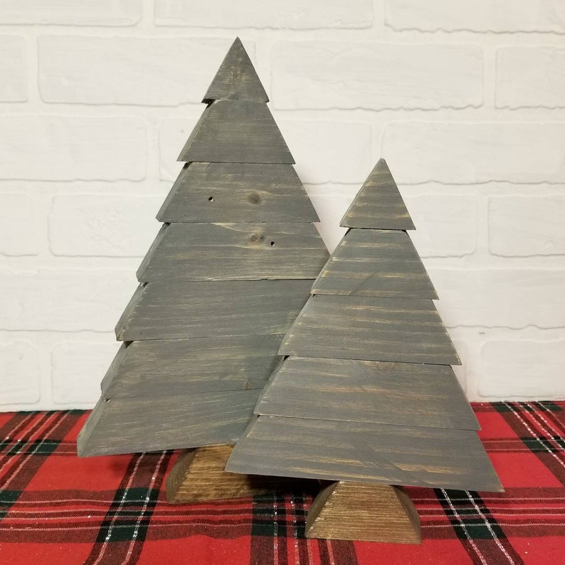 Neutral Rustic Christmas Tree Rustic Neutral Christmas Decor Reclaimed Wood Block Christmas Trees image 6