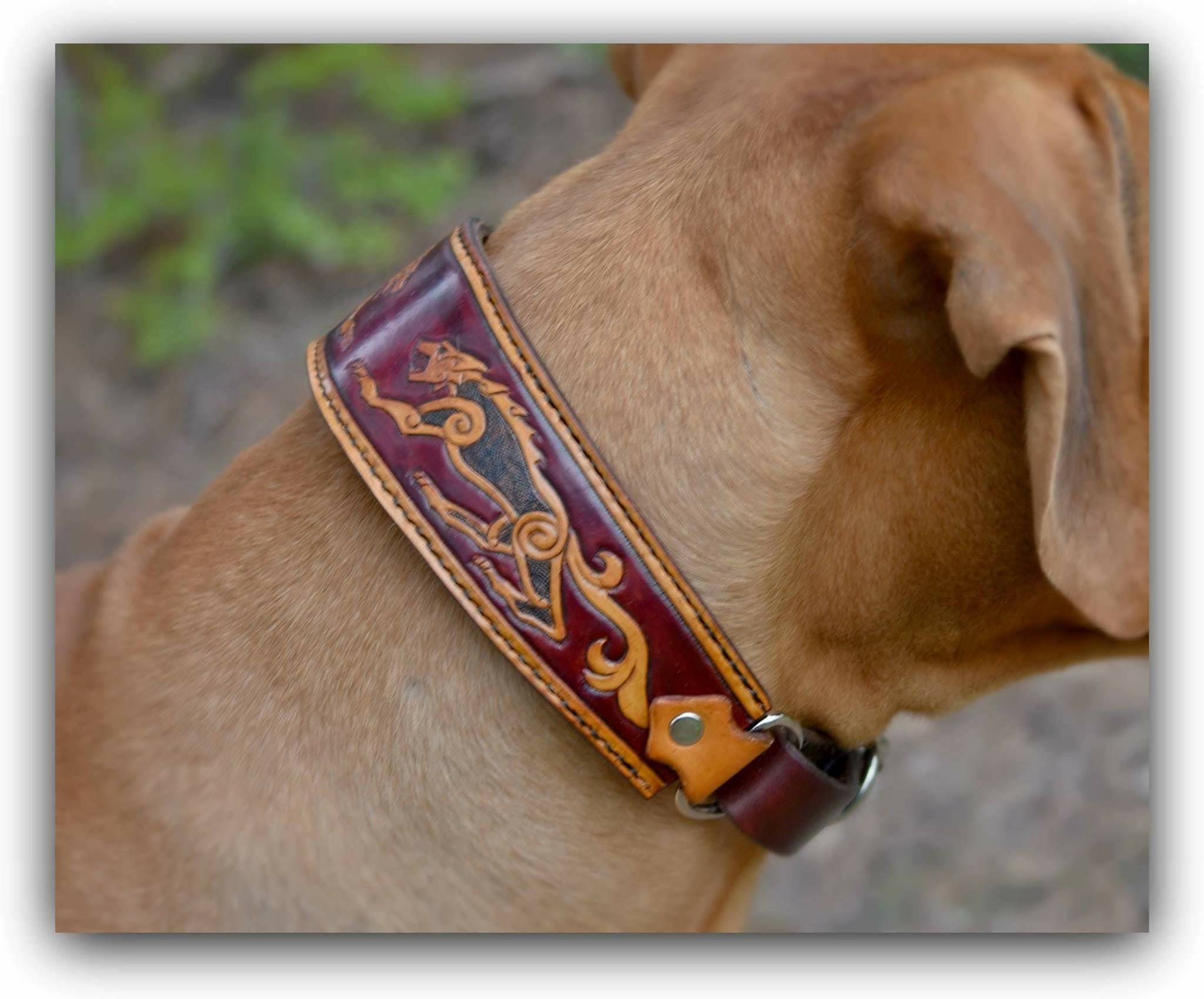 Dog Collars Martingale
 Tapered Carved Leather Martingale Dog Collar Etsy