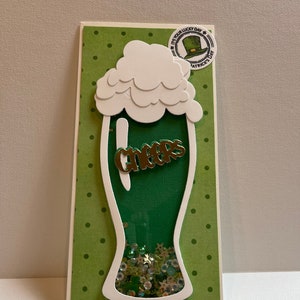 Glückliche St. Patricks Day Shaker-Karte, Bier-Shaker-Karte, 3D-Bier-Shaker-Karte, Cheers St PatricksDay-Karte, lustige St Patricks Day-Karte