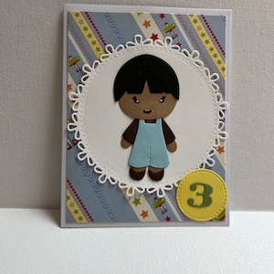 Carte de joyeux anniversaire de 3 ans, carte d'anniversaire de garçon, carte d'anniversaire de garçon 3D, carte d'anniversaire d'enfant, carte d'anniversaire faite main, carte de 3 ans