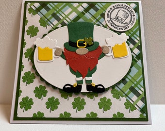 St. Patricks Day card, Lucky Day card, Luck Of The Irish card, Funny St Patricks Day card, 3D St Patricks Day card, Handmade St Patty Day