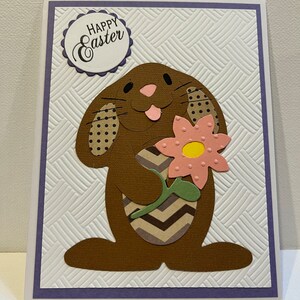 Carte de Joyeuses Pâques, carte de lapin de Pâques 3D, carte drôle de lapin de Pâques, carte de Pâques de fond en relief, carte de Joyeuses Pâques estampillée à l'intérieur