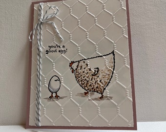 You're A Good Egg card, Chicken Good Egg card, Stampin' Up Chicken card, Any Occasion card, Handmade card, Funny Chicken card