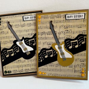 Handmade Guitar Birthday Card: Music Lover Gift