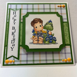 Handmade Dragon Birthday Card: Boy and Pet Dragon