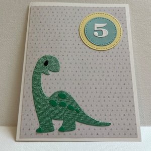 Carte de joyeux anniversaire 5 ans, carte d'anniversaire de dinosaure, carte d'anniversaire de dinosaure 3D, carte d'anniversaire d'enfant, carte d'anniversaire faite main
