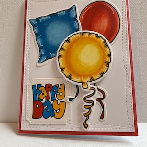 Alles Gute zum Geburtstag Ballons Karte, 3D Geburtstagskarte Luftballons, lustige Geburtstagskarte, handgemachte Geburtstagskarte, Kindergeburtstagskarte,