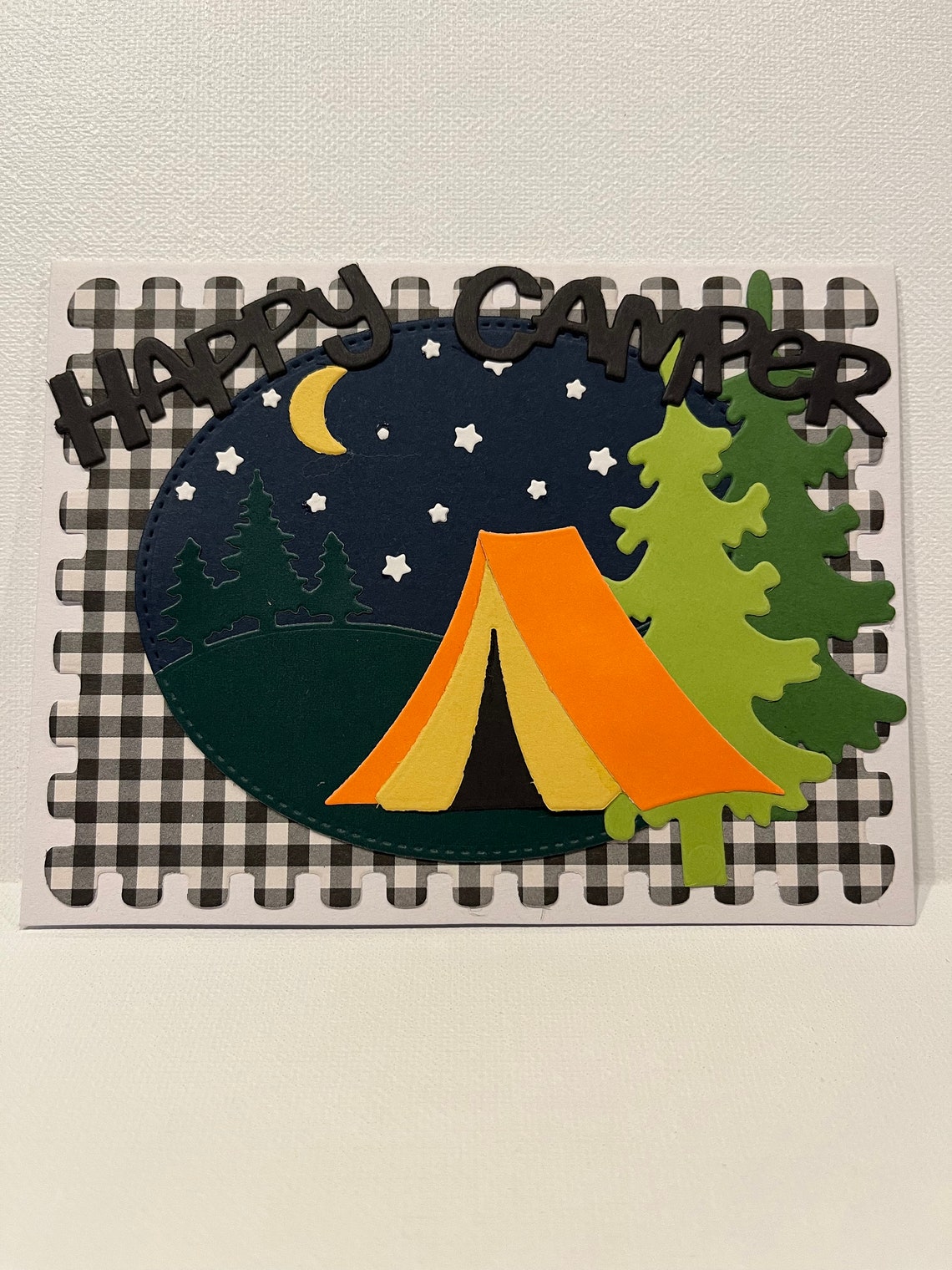 Happy Camper Card, Mountains, Trees, and Tent Camping Card, Love of the ...