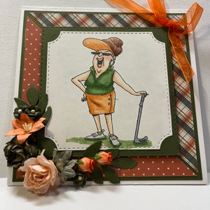 Lady Golfer Karte, alles Gute zum Geburtstag einer Frau Golferkarte, für die Liebe der Golfkarte, handgemachte Golfliebhaberkarte, Freundin / Schwester Golferkarte
