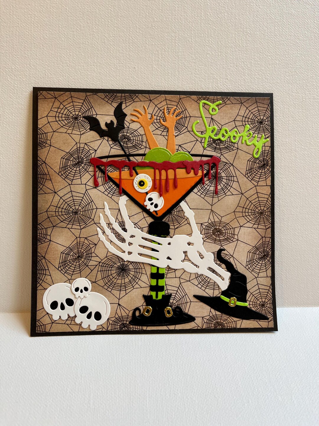 Spooky Witches Brew Halloween Card: Eyeballs, Skulls, Witch Hats - Etsy
