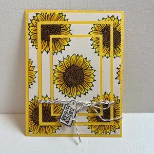 Happy Birthday card, Triple Stamped Birthday card, Sunflowers Birthday card, 3D Handmade Birthday card, Flower Lover Birthday card