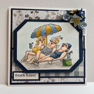 Lustige Karte, lustige Geburtstagskarte, lustige Freundkarte, lustige Beach Babes Karte, Beach Babes Geburtstagskarte