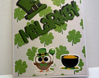 Carte Happy St. Patricks Day, carte Irish Malarkey, Luck Of The Irish carte, carte 3D St. Patricks Day, carte Funny Malarkey faite à la main