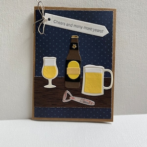 Prost und viele Jahre mehr Jahre Karte, alles Gute zum Geburtstag, lustige Geburtstagskarte, Geburtstagskarte 3D, Geburtstagskarte 3D Bier, Geburtstagskarte 3D
