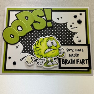Funny 3D Brain Fart Card: Handmade Mistake Apology