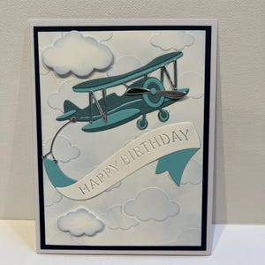 Carte d'avion volant de joyeux anniversaire, carte d'anniversaire d'avion 3D, carte d'anniversaire d'avion faite main, carte d'amant d'avion, carte d'anniversaire fait main
