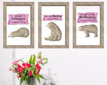 Bear Children's Prints, Bear Prints, Animal Posters, Nursery Printables, Nursery Posters, Nursery Decors, Digital Bear Printables