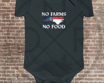 Keine Farmen Kein Lebensmittel-Shop Lokale North Carolina Farm-Kid-Baby-Feinjersey-Bodysuit