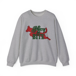 Merry And Bite Belgian Malinois Dutch Shepherd PPK9 K9 Christmas Sweater Unisex Heavy Blend Crewneck Sweatshirt