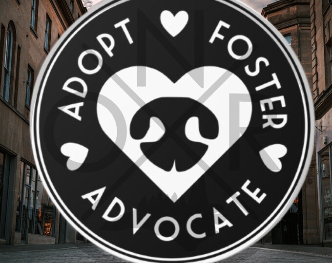 Adopt Foster Advocate Nose Print Rescue Dog Dogs Animal Transport Vehicle Round Vinyl Sticker