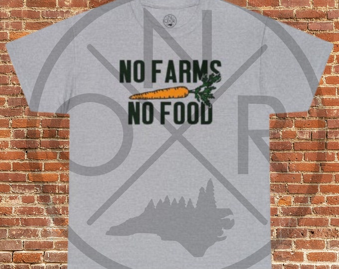 No Farms No Food Sustainable Permaculture Homestead Farmstead Buy Local Eat Local Unisex Heavy Cotton Tee