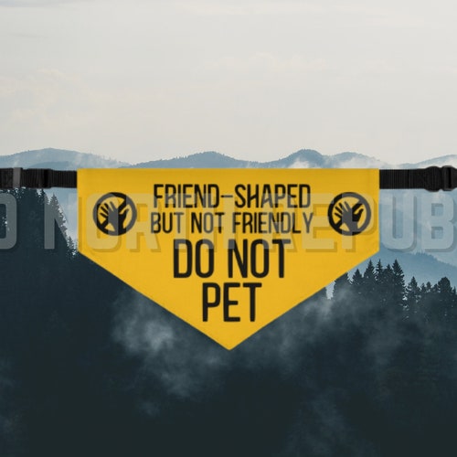 Friendshaped but Not Friendly Do Not Pet Bandana Collar Etsy