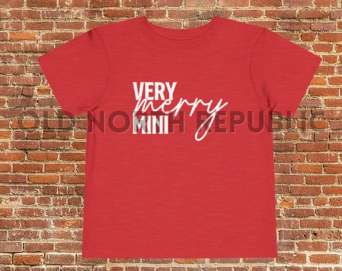 Very Merry Mini Christmas Xmas Yule Holiday Toddler Short Sleeve Tee