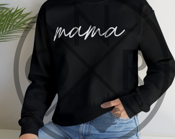 Mama Handwriting Minimal Simple New Mom Mother Mum Unisex Heavy Blend Crewneck Sweatshirt