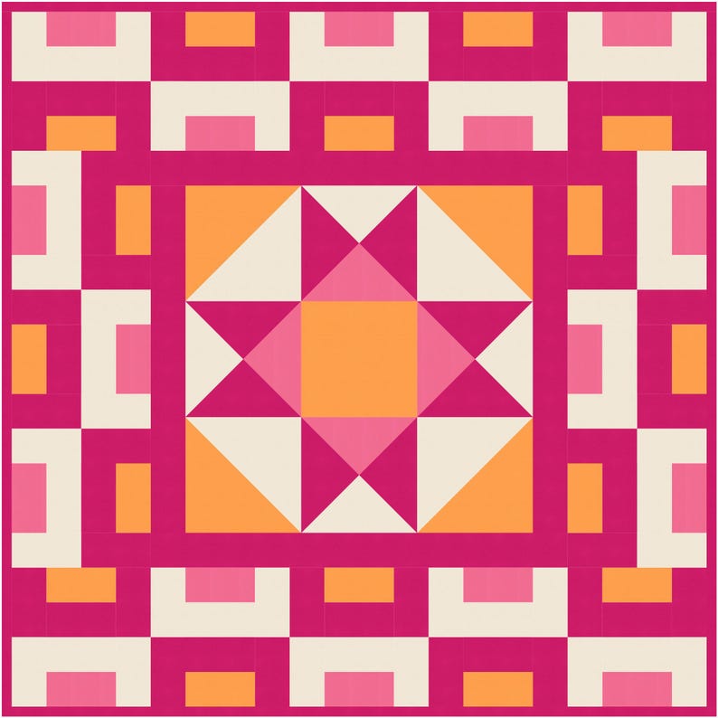 Complementar Quilt Waverly Quilt Pattern – PDF Download | Modern Geometric Star Quilt - Etsy