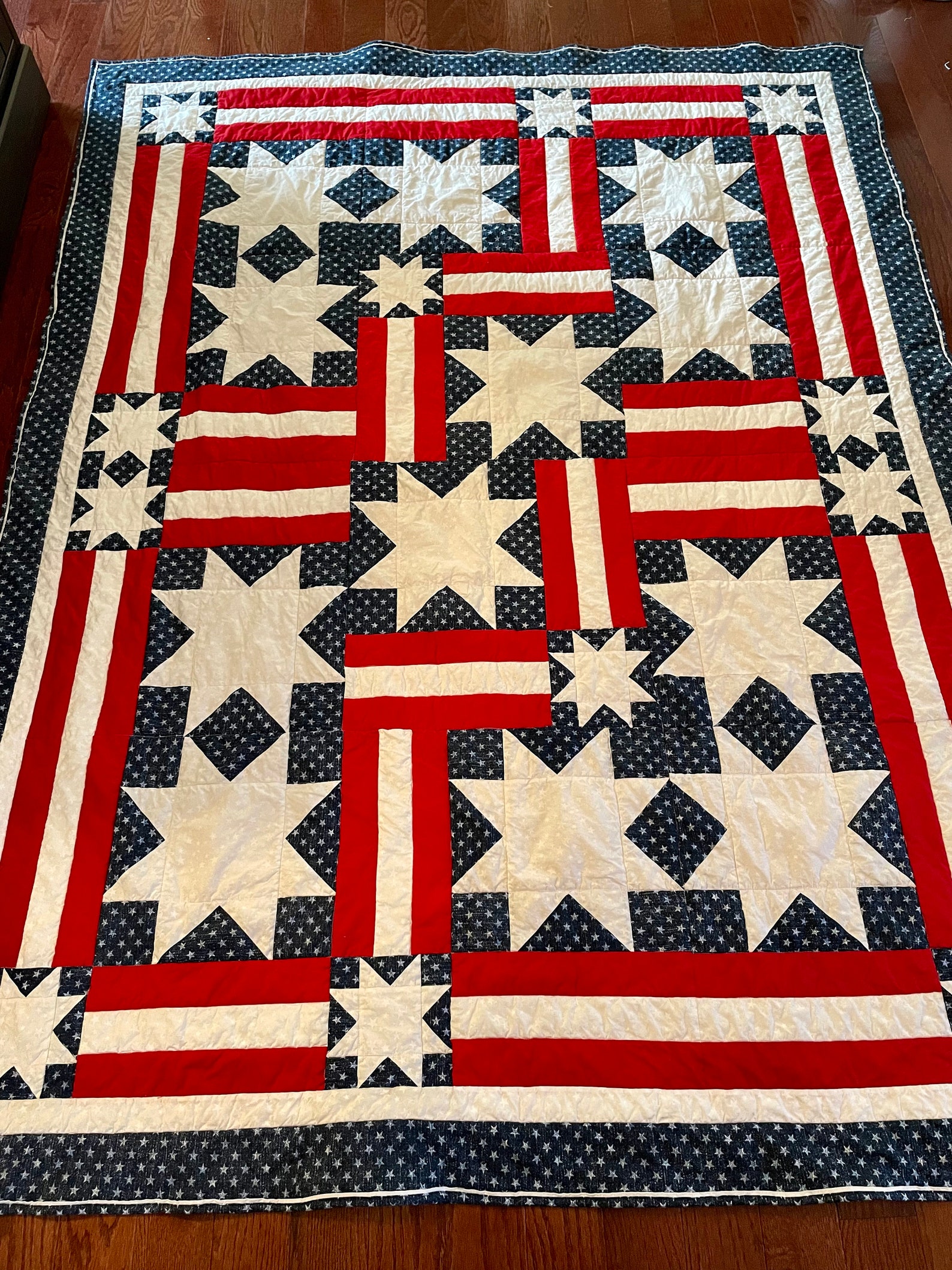 Patriotic Quilt, Red, White & Blue Quilt, Quilts for Vets, Gift for