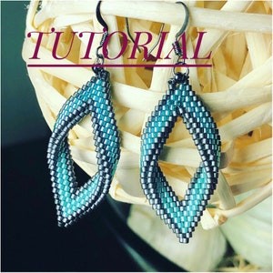 Twisted peyote leaf earring tutorial, twisted peyote earring, leaf earring pattern, earring tutorial, earring pattern, Delica peyote pattern