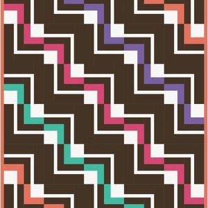 Modern quilt pattern, Going up quilt pattern
