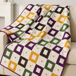 Modern Geometric Blocks Quilt Pattern: Beginner Throw (Digital Download)