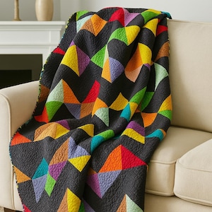 Pride Quilt Pattern: Modern Throw Size Design (PDF Pattern)