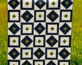 Modern Quilt Pattern, Midnight Meadow