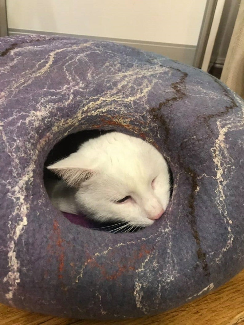 Cat cave Pet bed Cat nap cocoon Pet bed house Felted cat bed Etsy