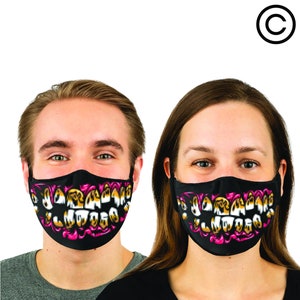 ZOMBIE TEETH matching couples Face mask | face masks cover your face  ( 2 pcs ) face-masks match couple