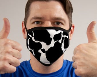 Cow Print Face Mask | Unisex Cotton Blend Cover
