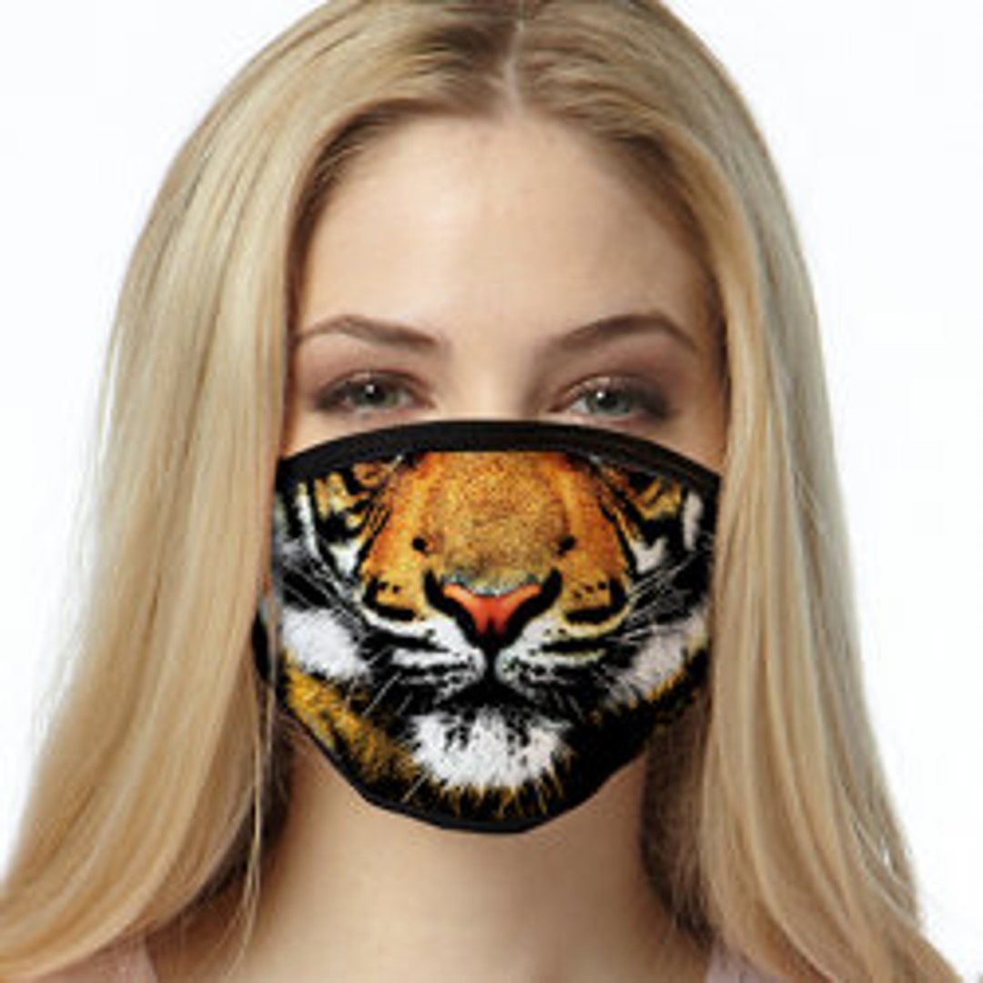 Tiger Face Mask | Unisex Cotton Blend Face Cover - Etsy