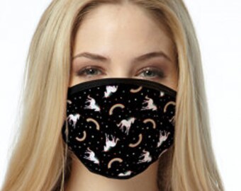 Einhorn Gesichtsmaske | Baumwoll-Polyester-Mischung, Unisex