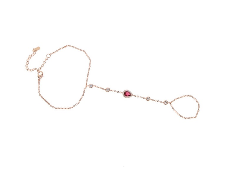 CZ Hand Chain Bracelet Delicate Hand Chain Bracelet Finger Ring Bracelet
