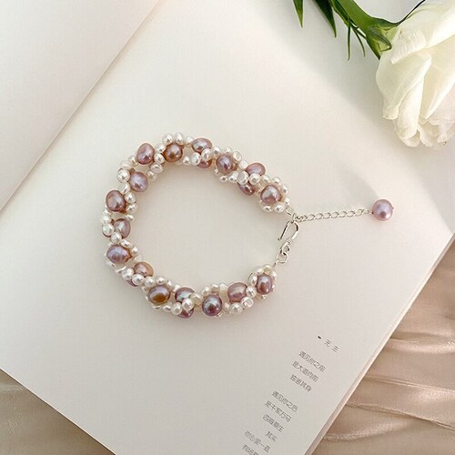 Natural Freshwater Pearl Bracelet, Dainty Wedding Bracelet, Flower Girl Bracelet shops Gift, Stretchy Bracelet